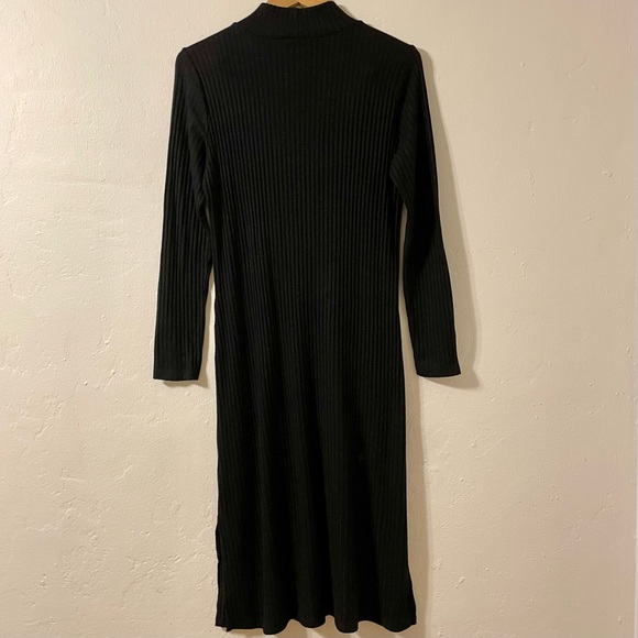LOFT Mock Neck Sweater Dress, Long Sleeve Black Sz L - Picture 2 of 5